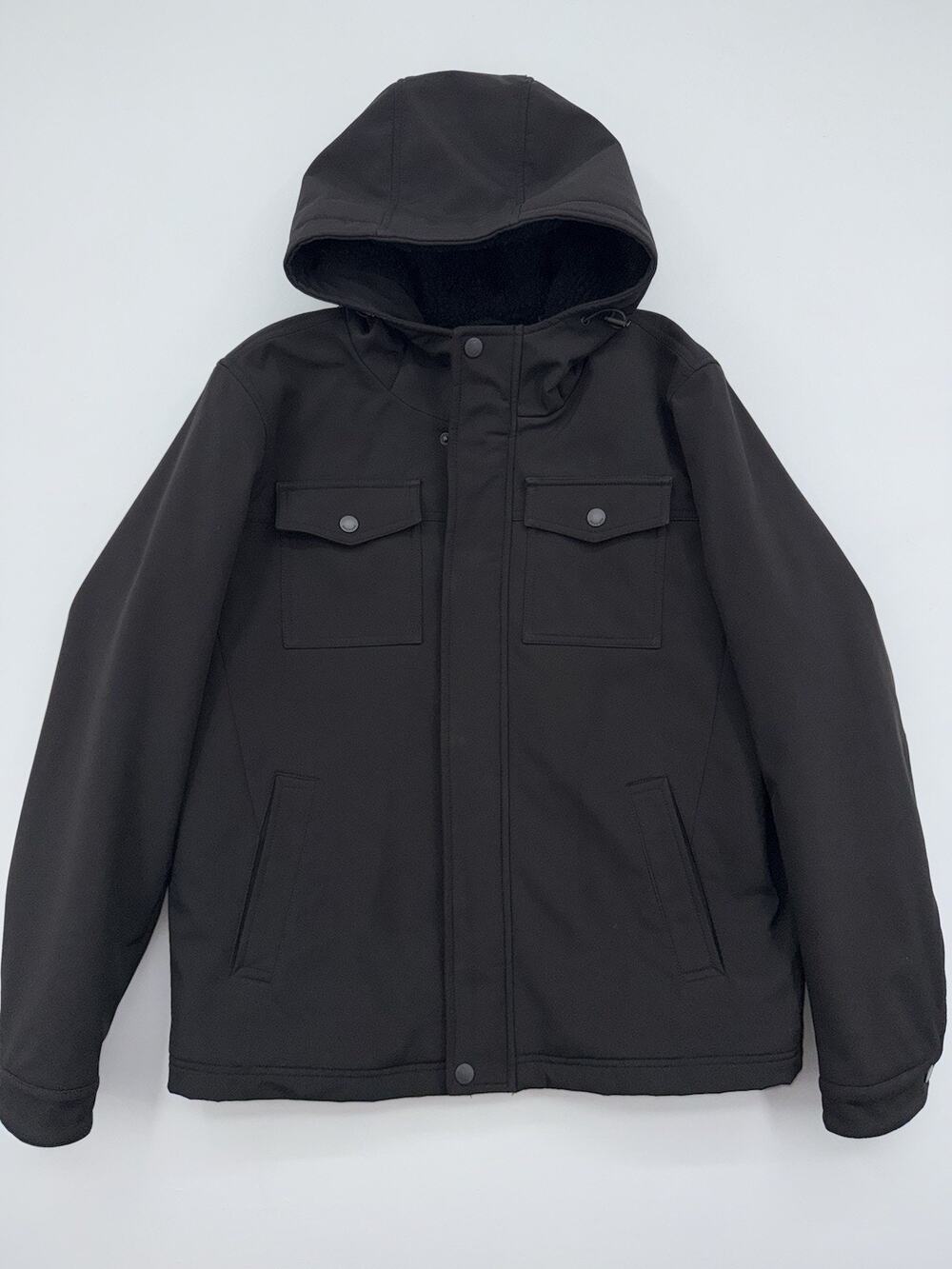 Dockers Arctic Cloth Sherpa Storm Hooded Jacket Coat Black Men's Size Medium M